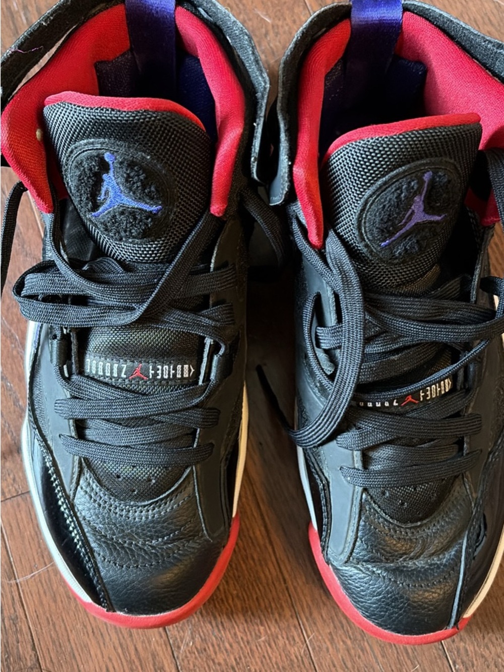 Jordan Kids Black, Red & Purple Basketball Sneakers
